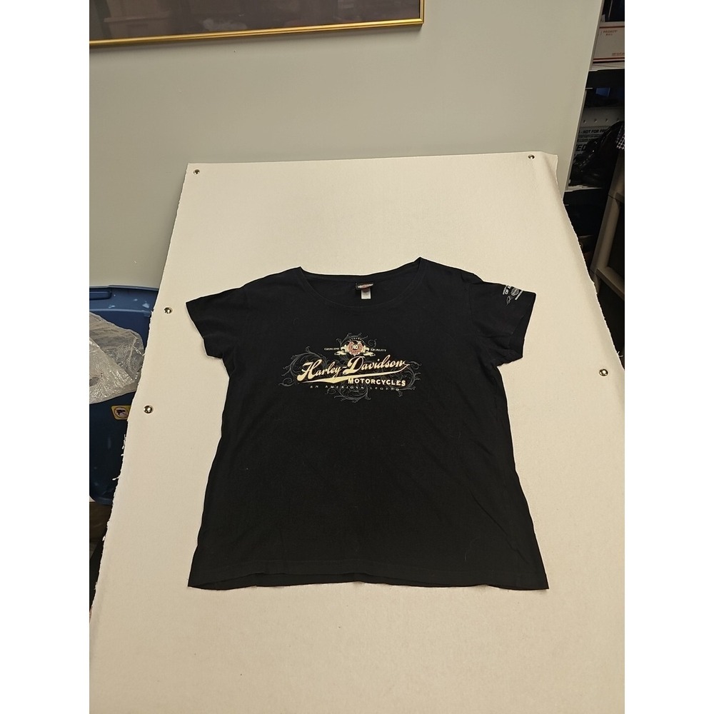 Harley-Davidson Womens XXL Black Graphic T-Shirt Erie Pennsylvania Bravado Tee